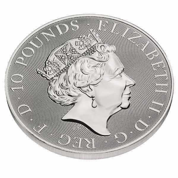 10 Pfund Silbermünze White Lion of Mortimer 2021