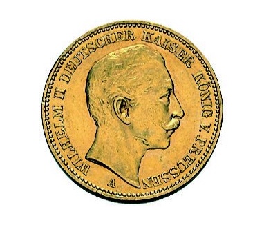 Deutsches Kaissreich 20 Mark Wilhelm II von Preußen