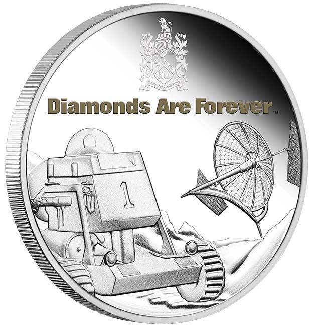 James Bond 007 - Diamonds Are Forever - 50th Anniv. 1 Oz Silber Proof 2021 +Box +COA*