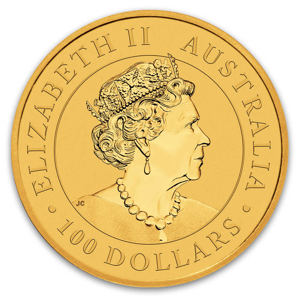 Australien Super Pit 1 Unze Gold 2019 Wertseite Portrait