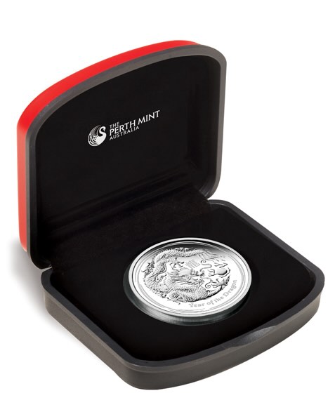 Sammlerbox Lunar II Drache 1 Unze Silber Proof 2012