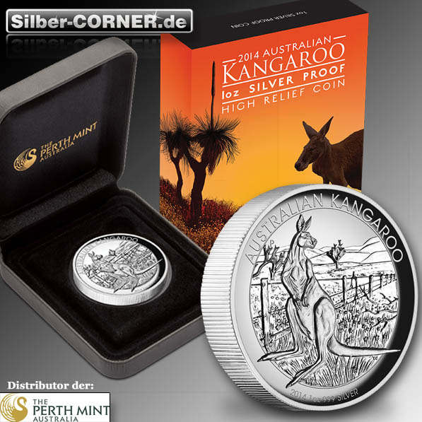 High Relief Känguru 2104 1 Oz Silber