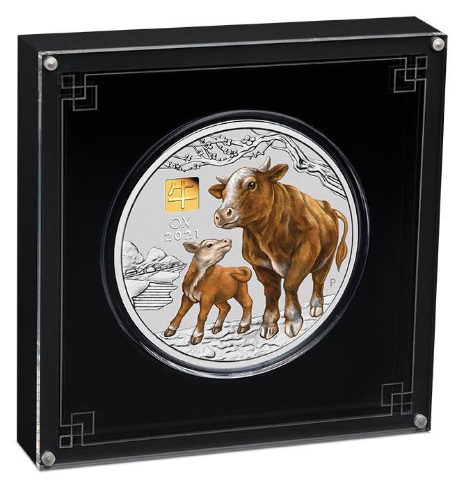 Lunar III Ochse 1 KG Silber Privy Mark in der original Sammlerbox