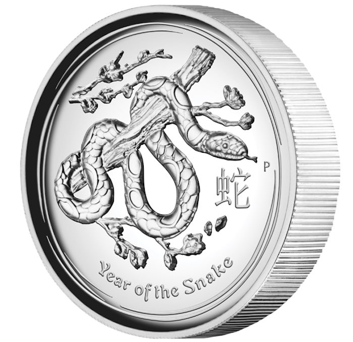 Lunar II Schlange 1 Unze Silber High Relief 2013