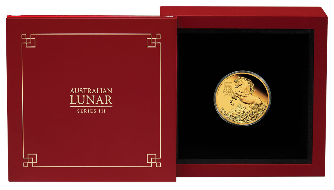 Sammlerbox Lunar 3 Proof Pferd 1/4 Unze Gold 2026