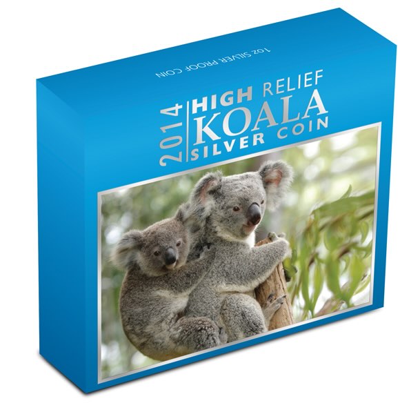 Umverpackung Koala 1 Unze Silber High Relief 2014