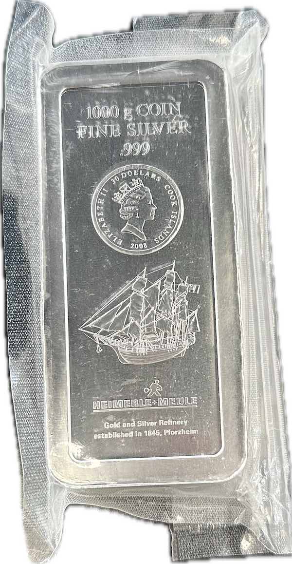 Cook Island 1 KG Silber Heimerle und Meule Barren