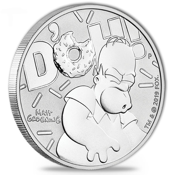 Motivseite Simpsons Homer Simpson 1 Unze Silber 2019 D'OH