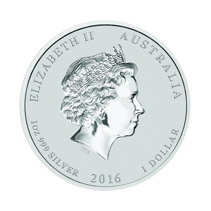 Wertseite Lunar II Affe 1 Unze Silber 2016 Perth Mint