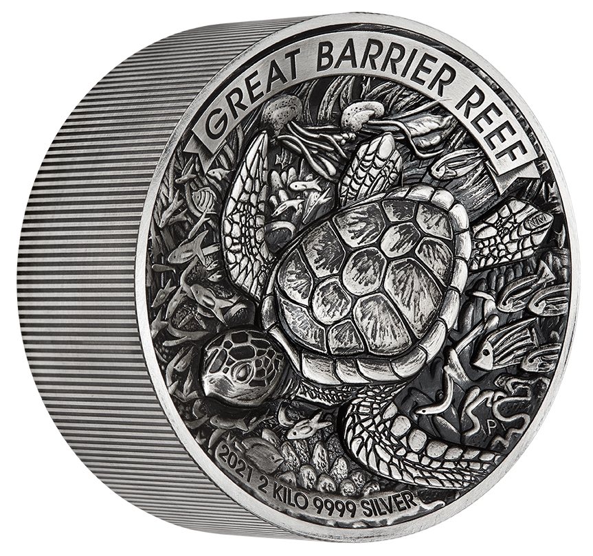 Great Barrier Reef 2 Kilogramm Silbermünze 2021 kaufen und verkaufen.