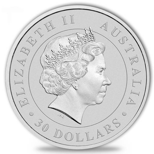 Rückseite Koala 1 KG Silber 2018 – Nennwert 30 AUD