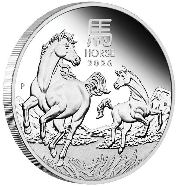 Pferd Motiv 3 Coin Set Silber Proof Lunar 3 Perth Mint