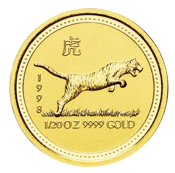 Lunar Serie I Jahr des Tiger 1/20 Unze Gold 1998