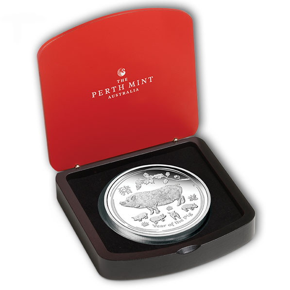 Lunar II - Schwein - 1 KG Silber Proof + Box + COA*