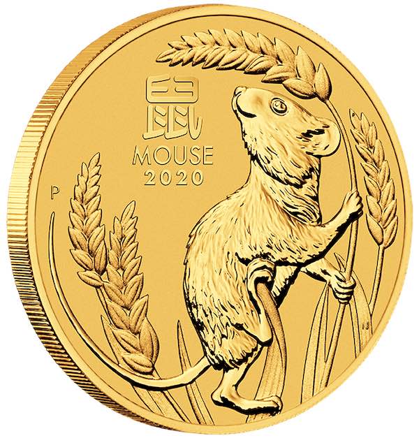 Lunar 3 Maus 1/10 Oz Goldmünze 2020