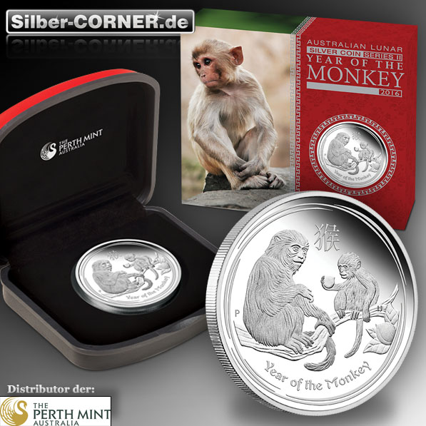 Moodshot Lunar II Affe 1 Oz Silber Proof 2016