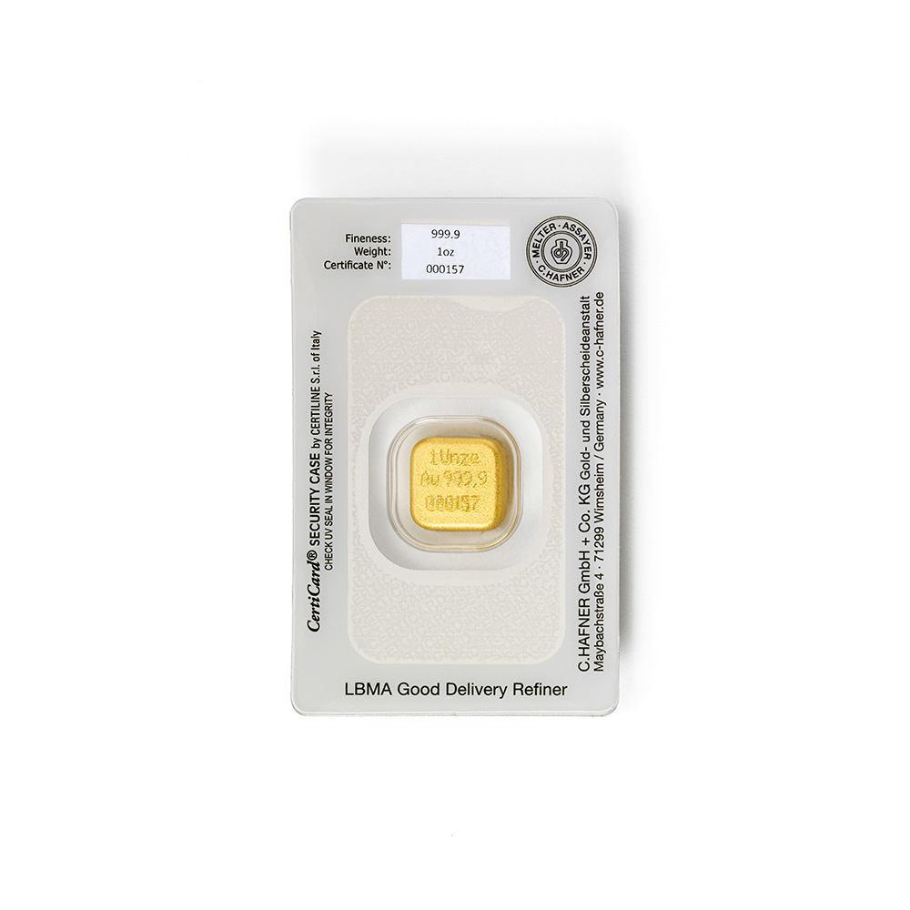 Hafner 1 Oz Gold gegossen