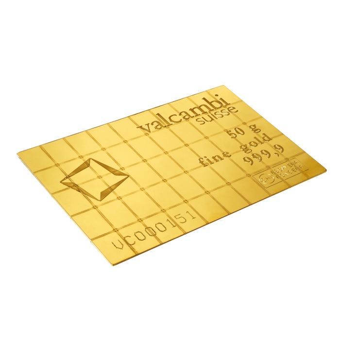 Valcambi 50 x 1 Gramm Goldbarren Combibar ohne Verpackung