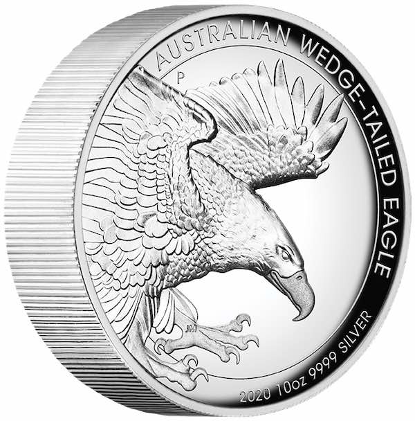 Australian Wedge Tailed Eagle 10 Oz Silber High Relief 2020 +Box +COA*