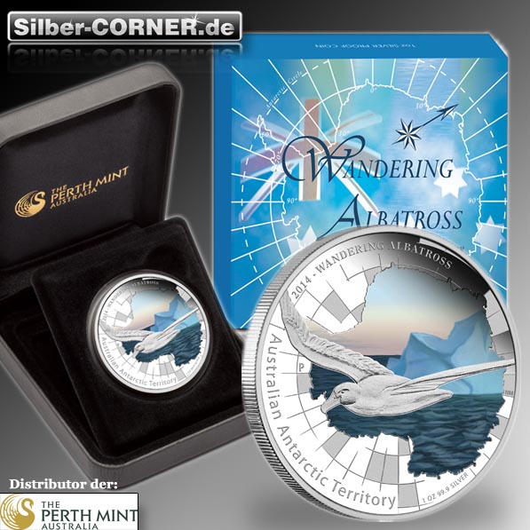Antarctic Territory Series Wandering Albatross 1 Oz Silber Proof Coin*