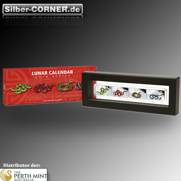 Year of the Snake Rectangle Four-Coin-Set 2013  Ränder der Münzen angelaufen*