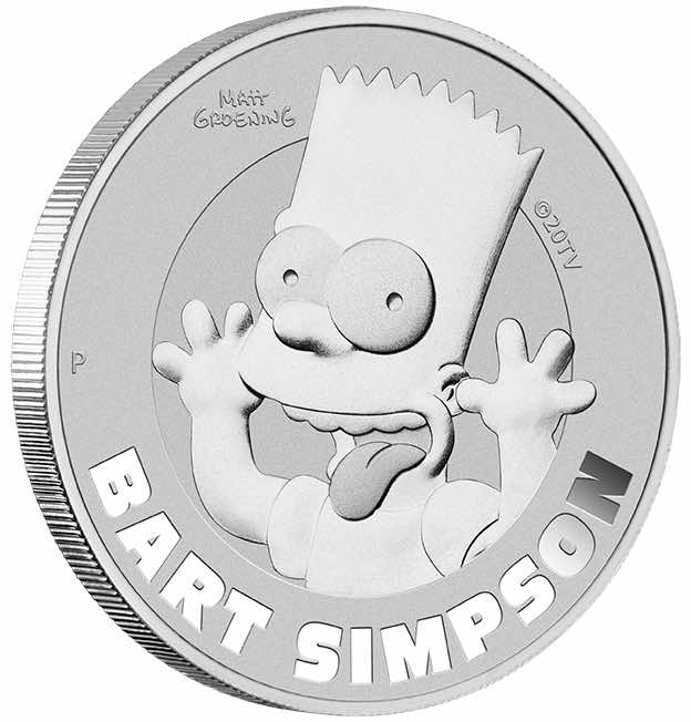 Motivseite The Simpsons Bart Simpson 1 Unze Silber 2022 Perth Mint