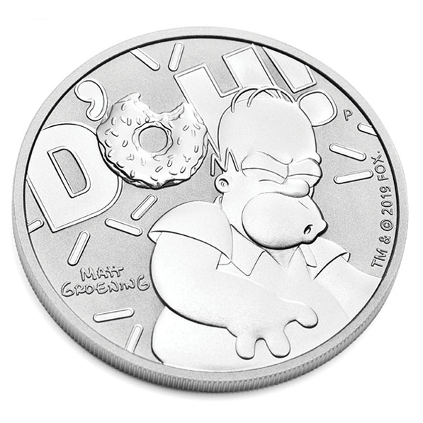 Moodshot Homer Simpson 1 Unze Silber Stempelglanz 2019