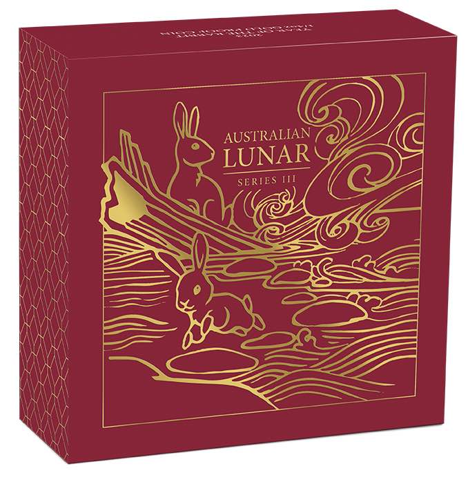 Umverpackung Lunar 3 Jahr des Hasen 1/4 Unze Gold Proof