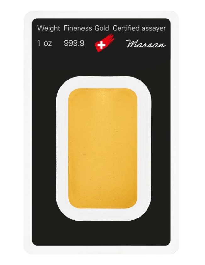 Argor-Heraeus 1 Unze Goldbarren Rückseite