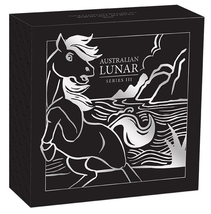 Umverpackung Lunar 3 Pferd 1 Unze Silber vergoldet 2026