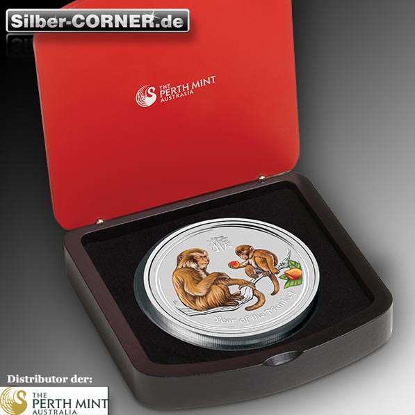 Box für 1 Kg Silber Lunar Gemstone Affe