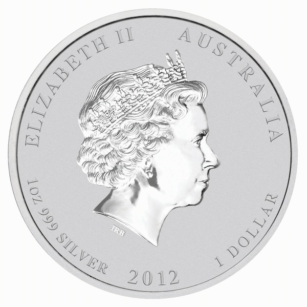 Wertseite Lunar II Drache 1 Unze Silber 2012 Nennwert