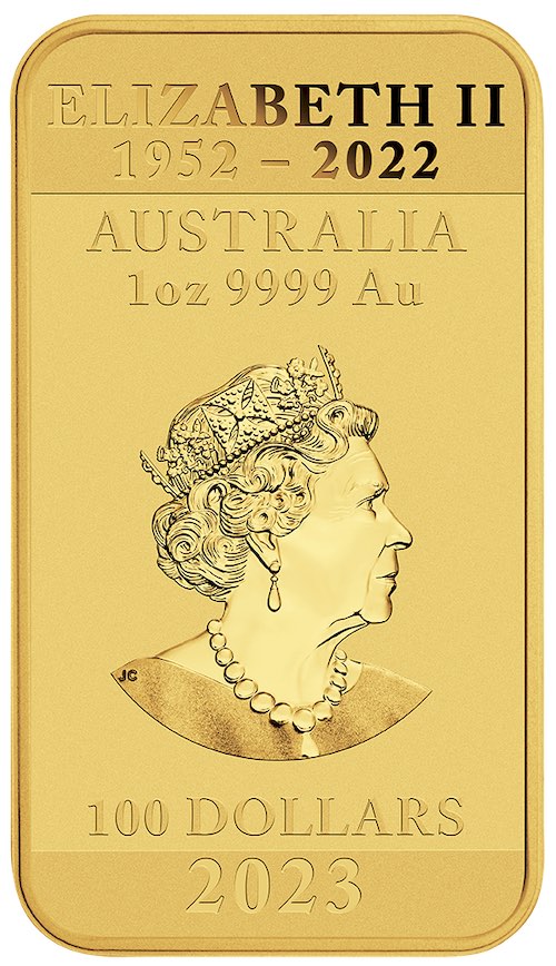 Drache Rectangular 1 Unze Gold 100 Dollar 2023
