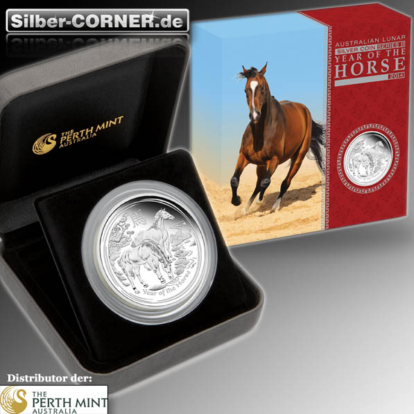 Lunar II 5 Oz Silber Proof Pferd + Box+CoA*