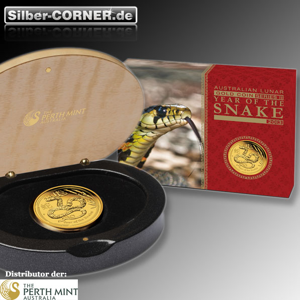 Lunar II Schlange 1/4 Oz Proof Gold + Box + CoA