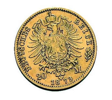 20 Mark Gold Kaiserreich Reichsadler Wilhelm I