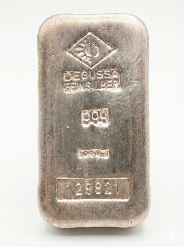 Degussa 1 KG Silberbarren alte Version
