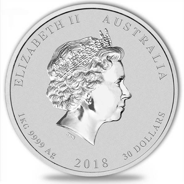 Hund 1 KG Silber farbig 2018 Avers Elizabeth II kaufen