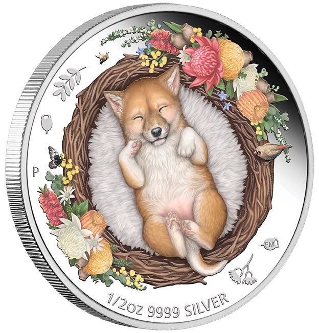 Dreaming Down Under - Dingo - 1/2 Oz Silber Proof + Box + COA*