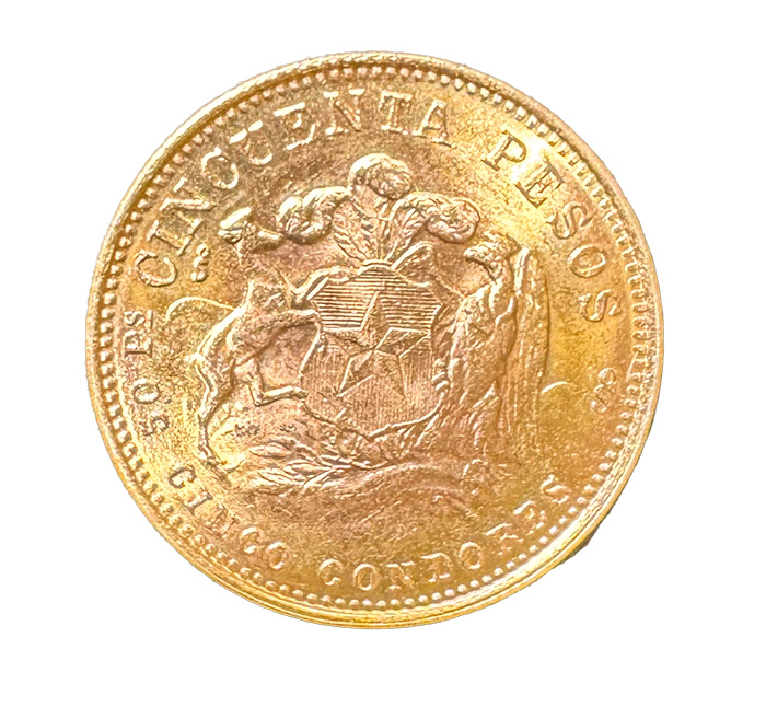 50 Chile Pesos Goldmünze