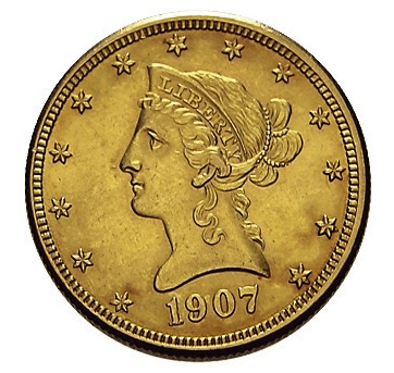 Liberty USA 10 Dollar Goldmünze Avers Liberty Head