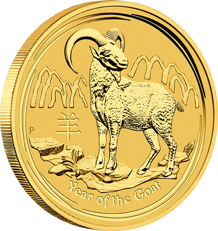 Lunar II Jahr der Ziege 1/20 oz godmünze aus dem Jahr 2015 kaufen und verkaufen 