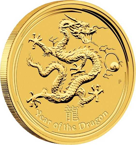 Lunar 2 Jahr des Drachen 10 Unzen Goldmünze 2012