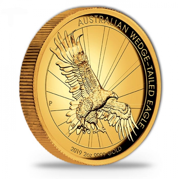 Wedge Tailed Eagle 2 Oz Gold High Relief 2019 + Box + COA