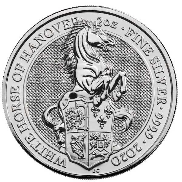 Queens Beasts - White Horse of Hanover - 2 Unzen Silber 2020 *