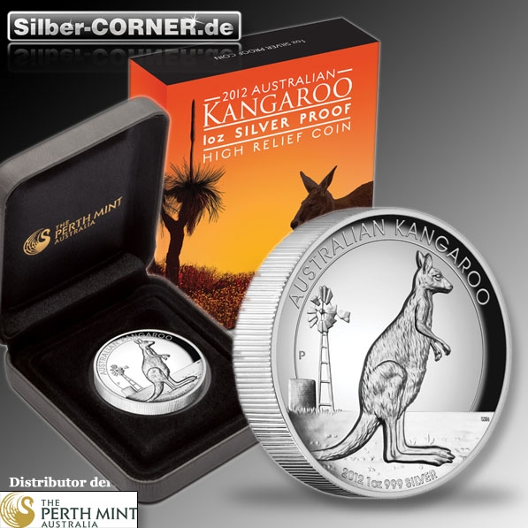 1 Oz High Relief Kangaroo 2012 + Box + CoA*