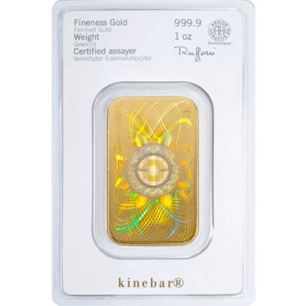 Rückseite Heraeus 1 Oz Goldbarren Kinebar Kinegramm Hologramm