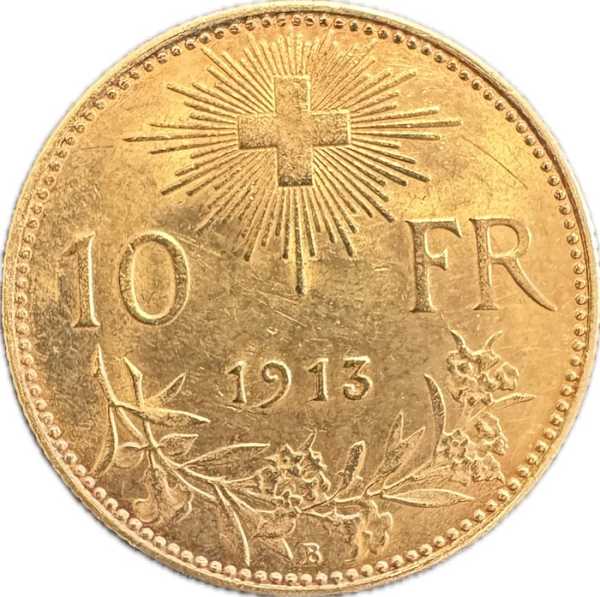 10 Schweizer Franken Goldmünze verschiedene Jahrgänge