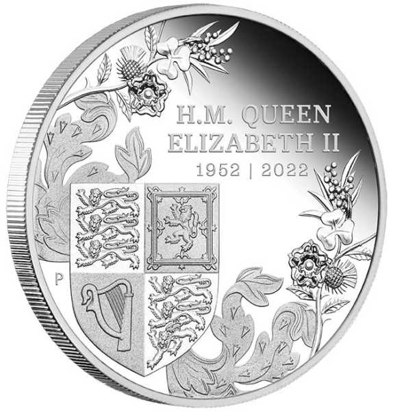 The Queen - Platinum Jubilee - 1 Oz Silber Proof +Box +COA*