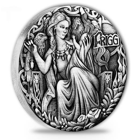 Norse Godesses - Frigg - 2 Oz Silber Antik Finish